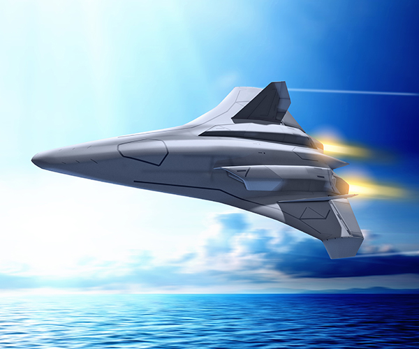 Futuristic Unmanned Combat Aerial Vehicle (UCAV).